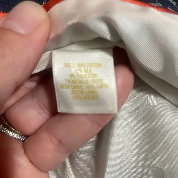 Kate Spade Navy and White Patterned Pea Coat - Picture 6 of 7